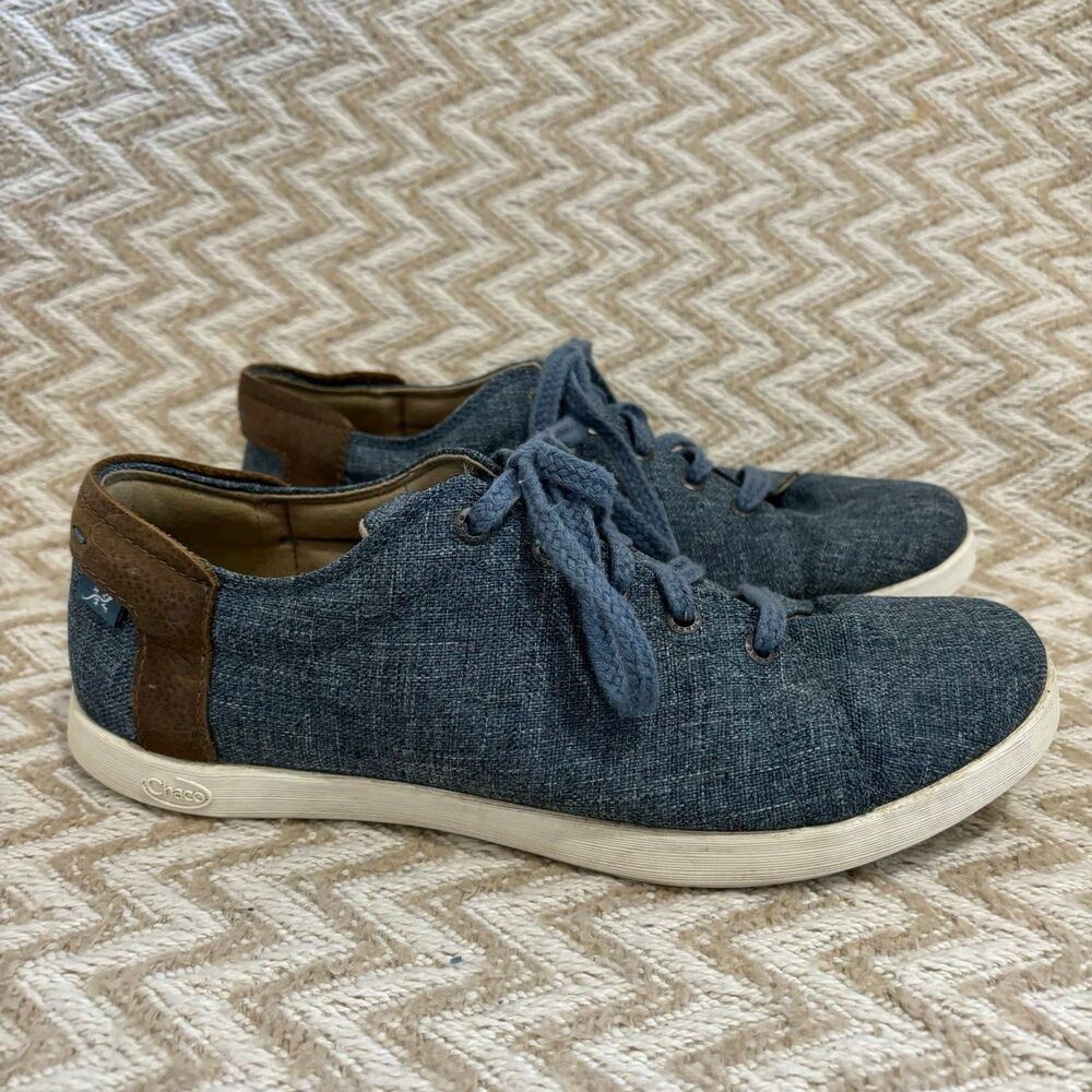 Chaco Women's Ionia Lace Casual Canvas Shoe Denim Blue Size 8.5